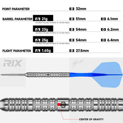 CALIBURN RIX DARTS - 90% TUNGSTEN - R1-3