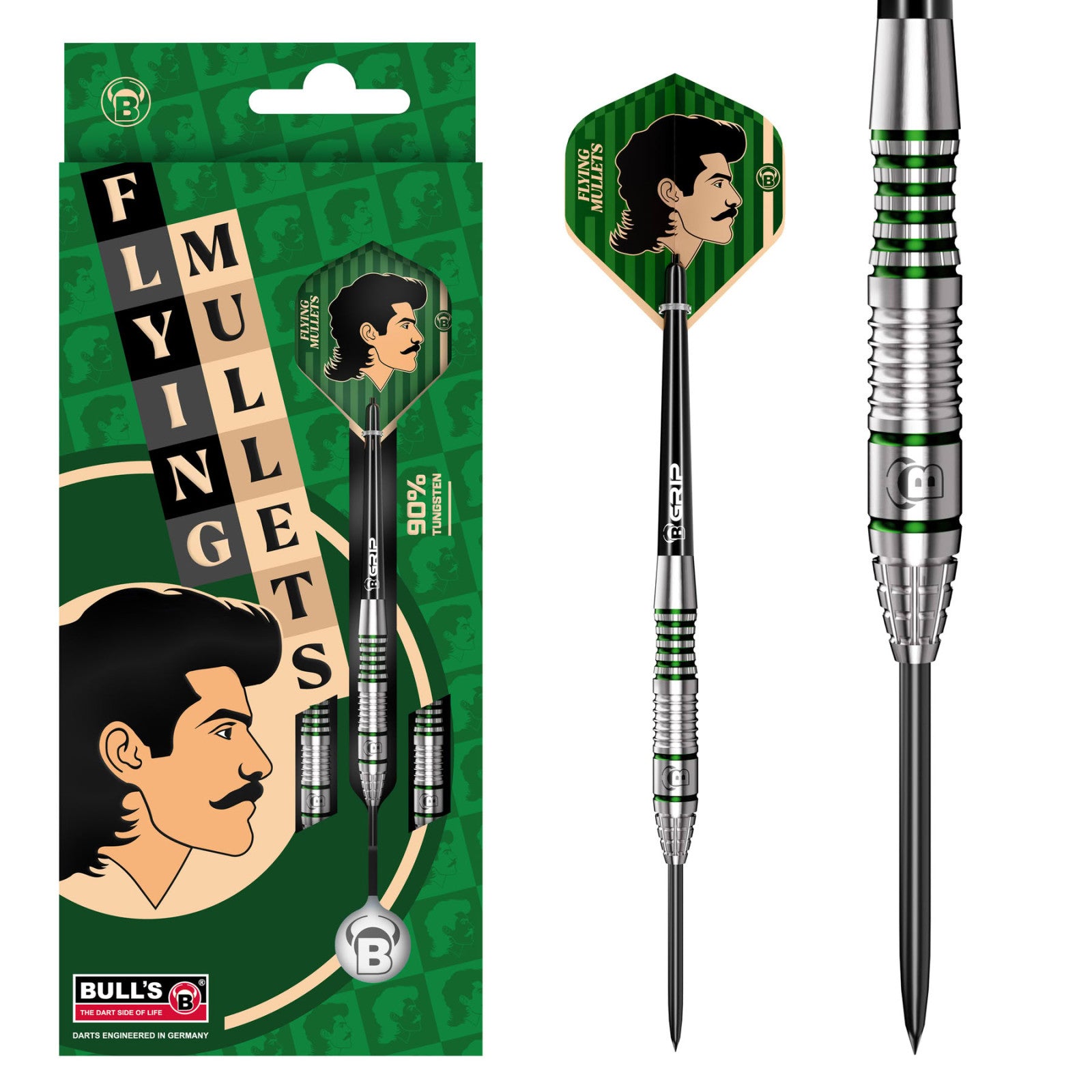 BULL'S Flying Mullet Steel Dart 90%-2