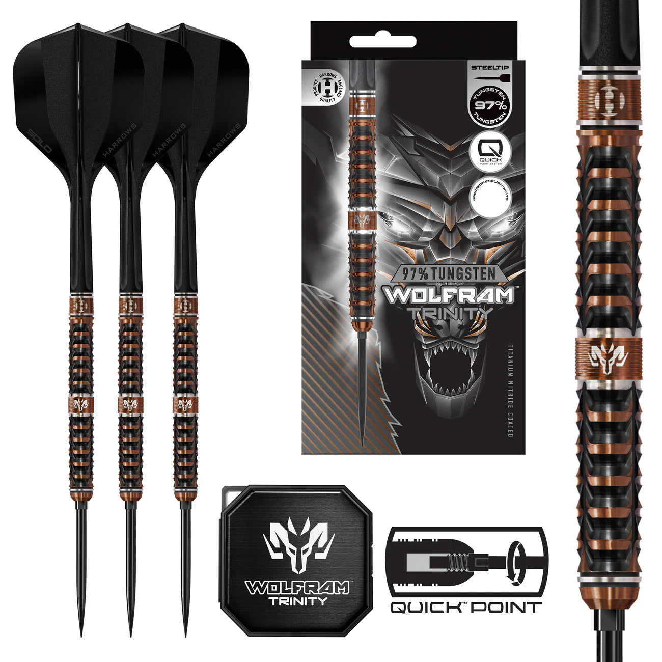 HARROWS WOLFRAM TRINITY QUICK POINT STEELDART 97%-3