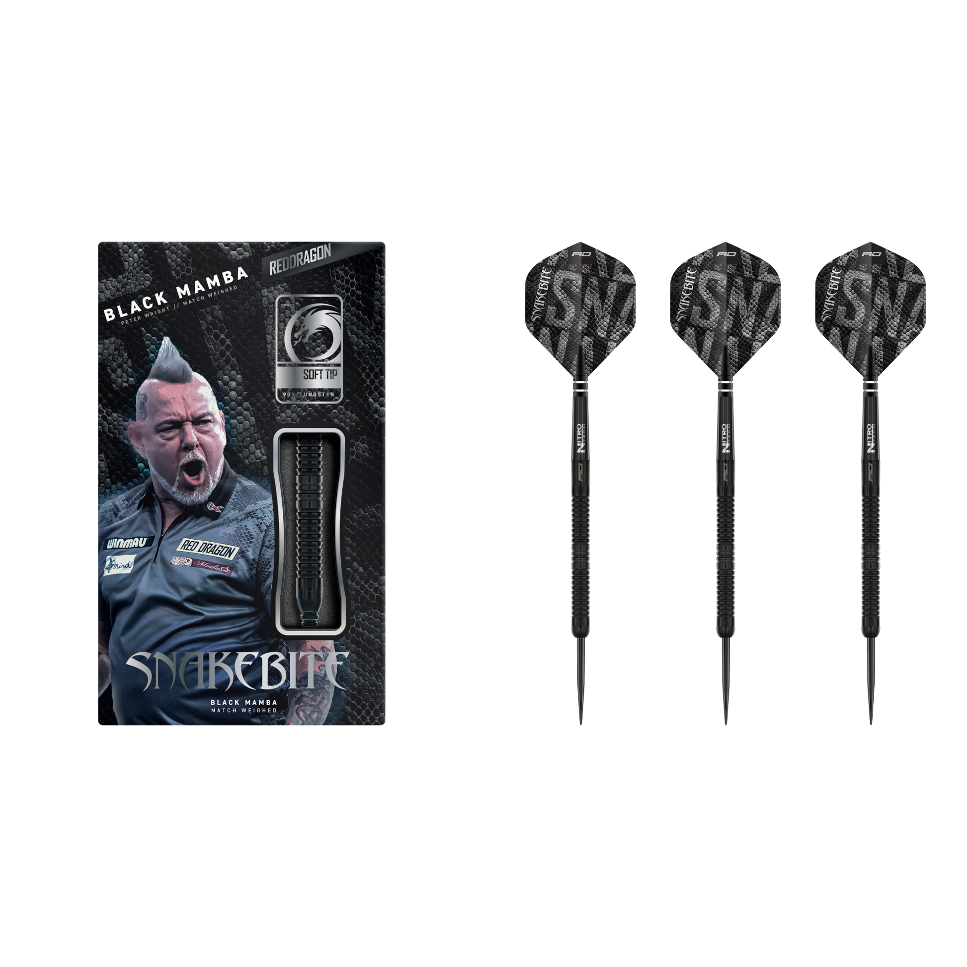 Red Dragon Peter Wright Black Mamba Steeldart 90%-3