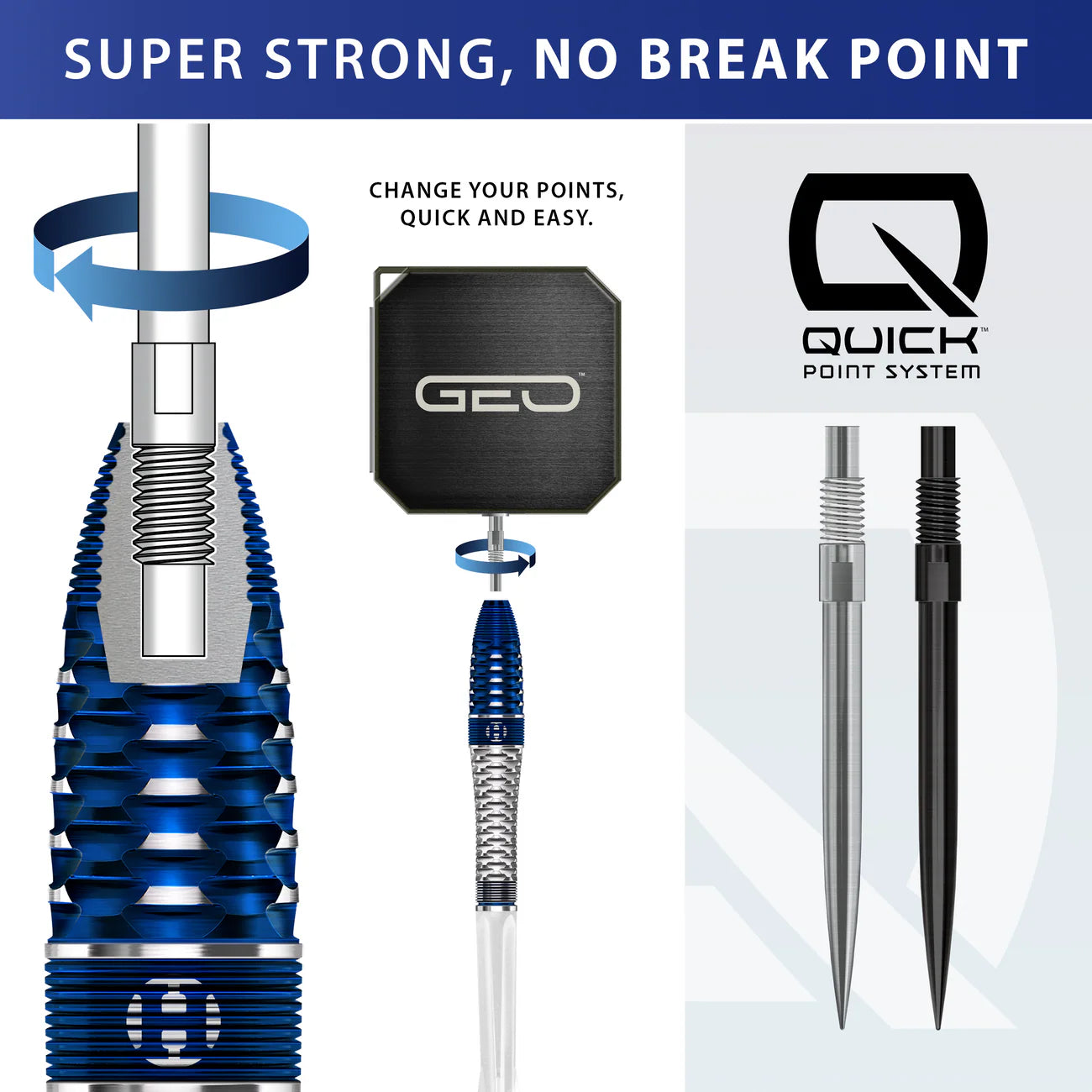 HARROWS GEO BOMB QUICK POINT STEELDART 90%-3
