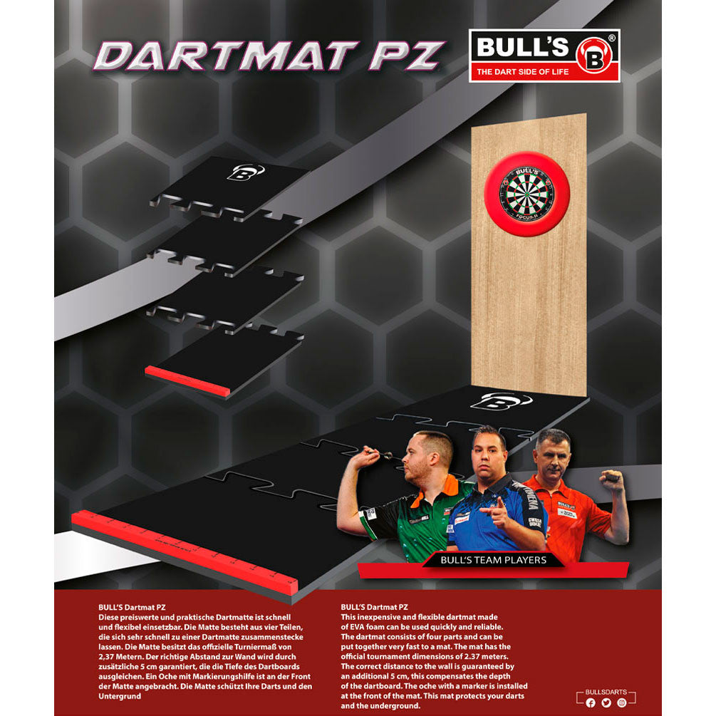 BULL'S Dart Mat, Puzzle Matte, Schaumstoff, inkl. Oche, 2,37 Meter-3