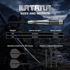 MISSION KATANA DARTS STEEL TIP - 95% TUNGSTEN-4