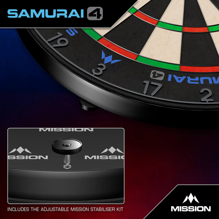 MISSION SAMURAI 4 DARTBOARD GRAPHITE GREY-5
