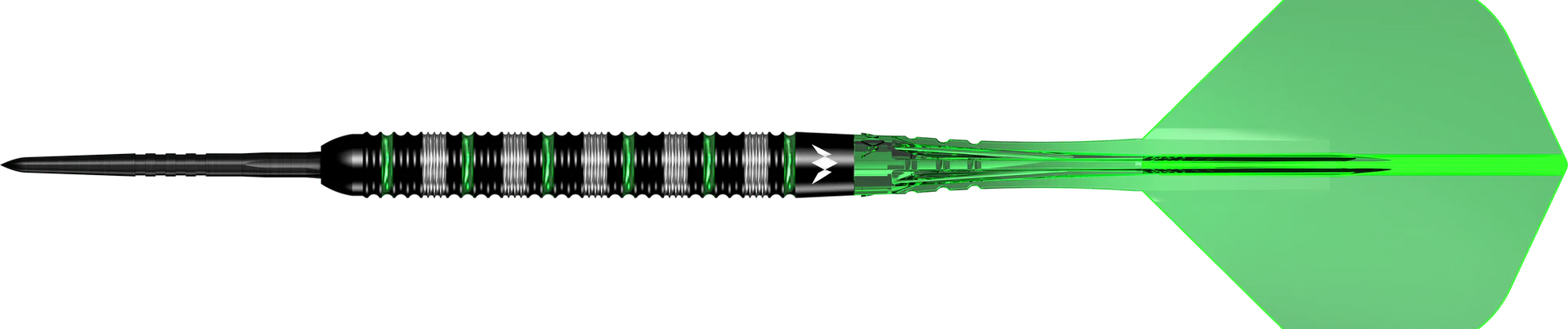 MISSION MOLDAVITE DARTS STEEL TIP - 95% TUNGSTEN - BLACK & GREEN-1