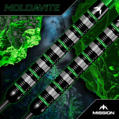 MISSION MOLDAVITE DARTS STEEL TIP - 95% TUNGSTEN - BLACK & GREEN-4