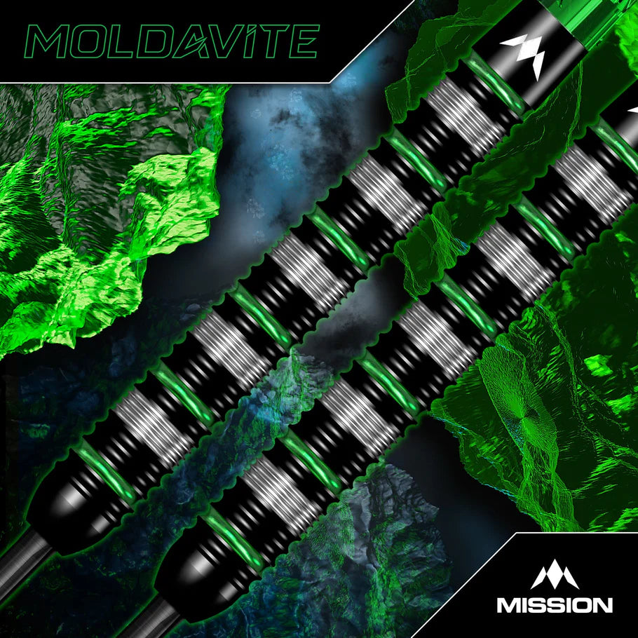 MISSION MOLDAVITE DARTS STEEL TIP - 95% TUNGSTEN - BLACK & GREEN-4