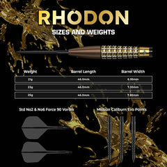 MISSION RHODON DARTS STEEL TIP - 95% TUNGSTEN - BRONZE & GOLD PVD-5