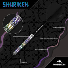 MISSION SHURIKEN DARTS STEEL TIP - 90% TUNGSTEN-2