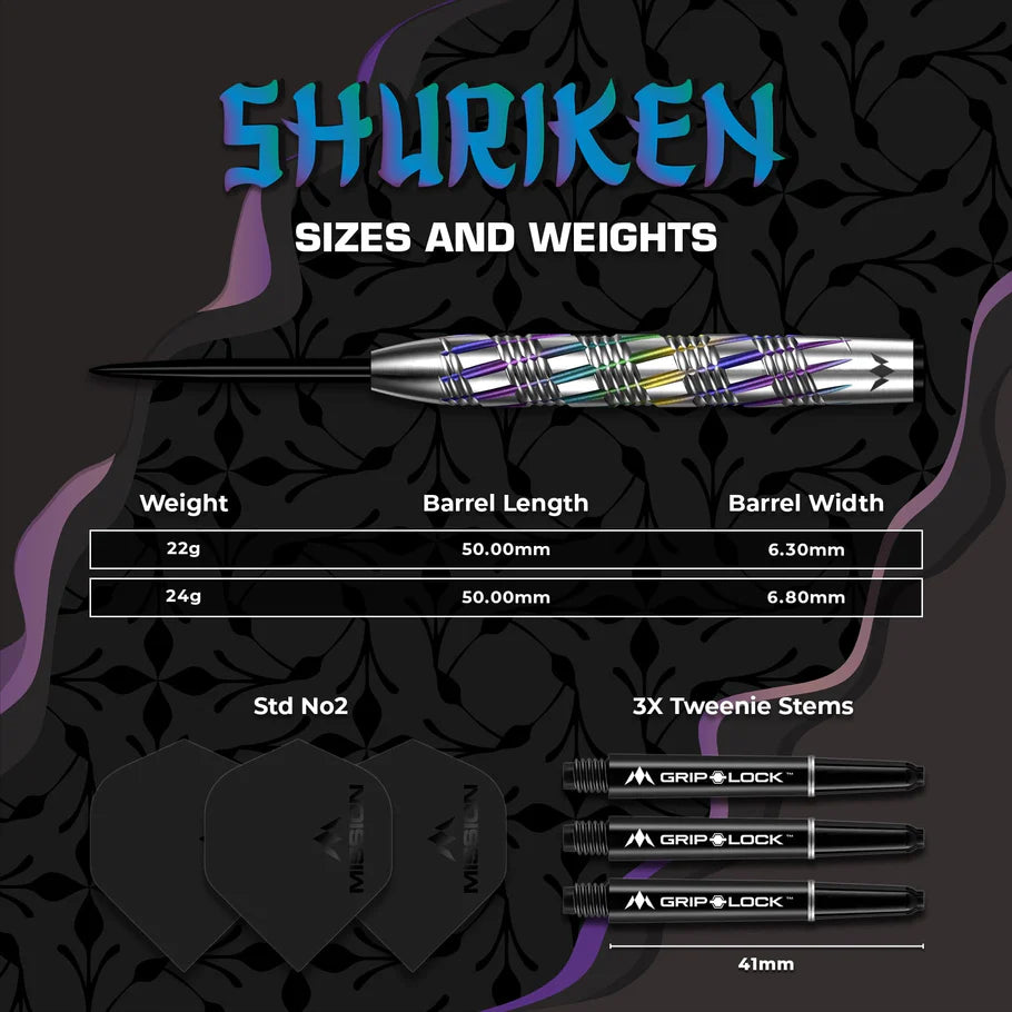 MISSION SHURIKEN DARTS STEEL TIP - 90% TUNGSTEN-4