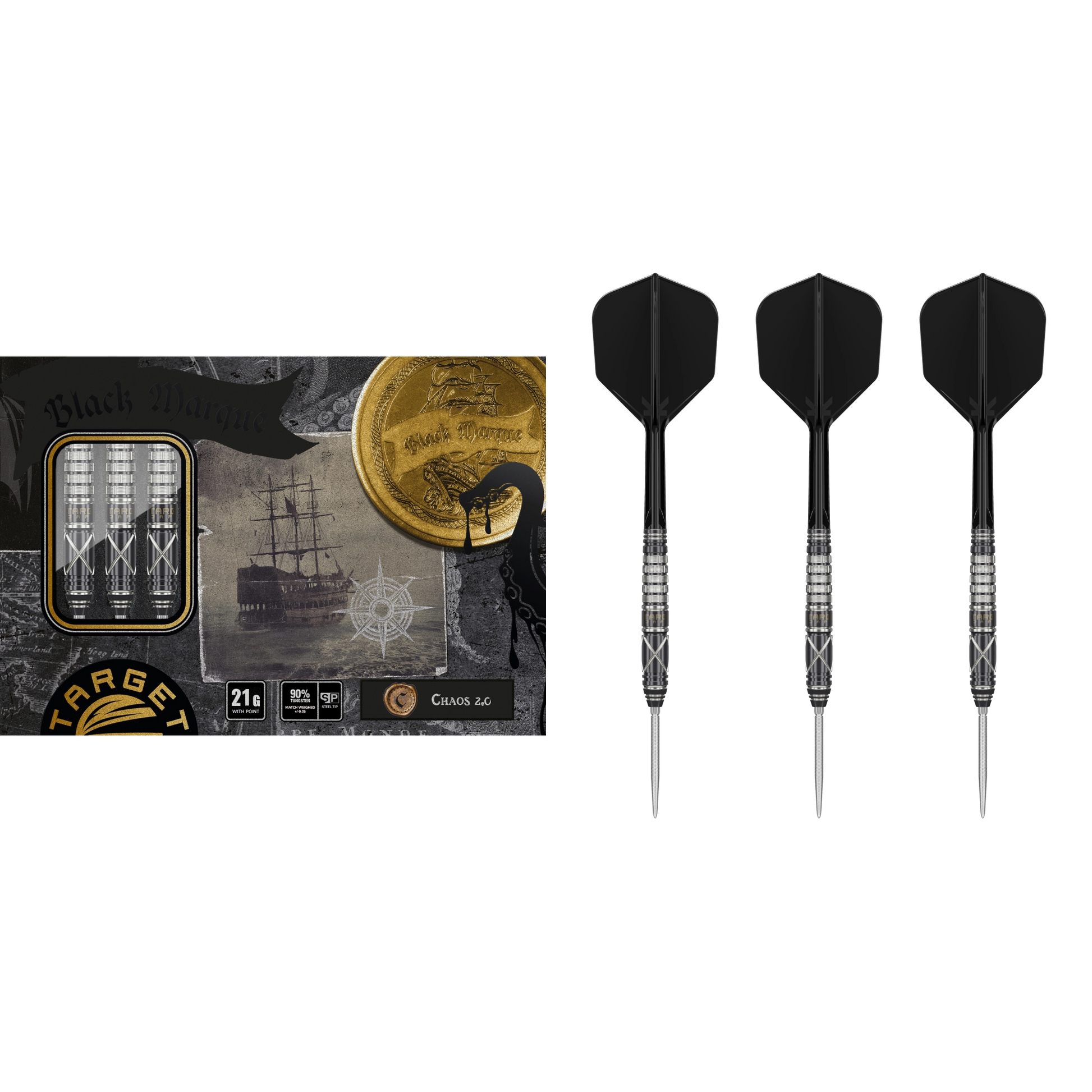TARGET JAPAN BLACK MARQUE CHAOS 2.0 STEELDART 90%-3