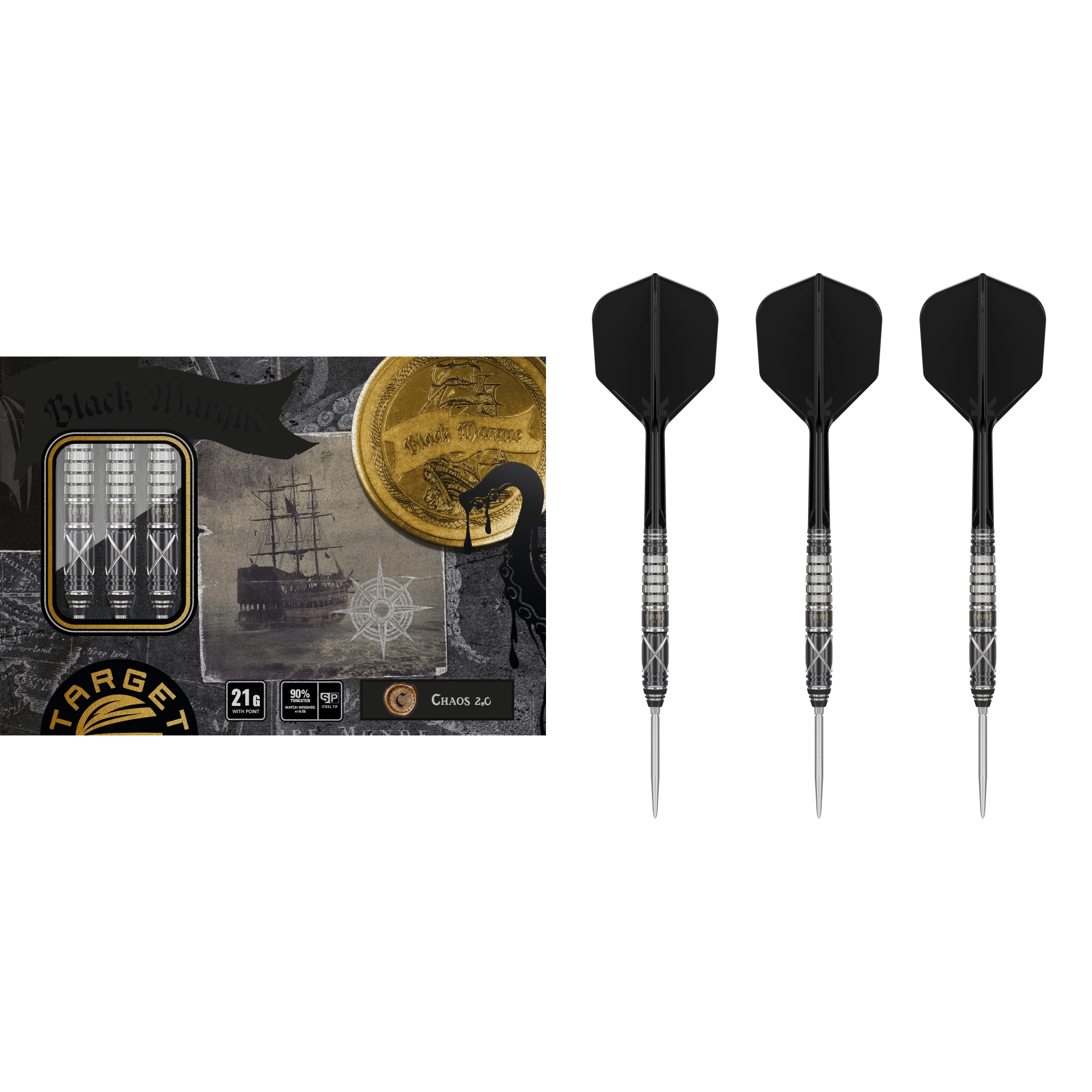 TARGET JAPAN BLACK MARQUE CHAOS 2.0 STEELDART 90%-3