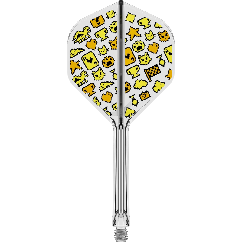 Target Japan K-Flex Mayo No.2 Flight Shaft System – Ein transparentes Flight-Shaft-System in Medium mit gelben Mayo-Motiven
