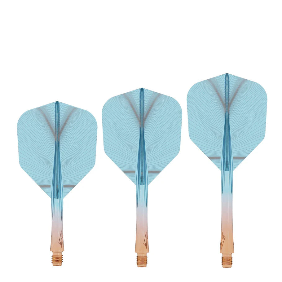CALIBURN SUP FLIGHTS MOULDED SHAFT AND FLIGHT - STANDARD NO6 - FEATHER - ORANGE & BLAU-4
