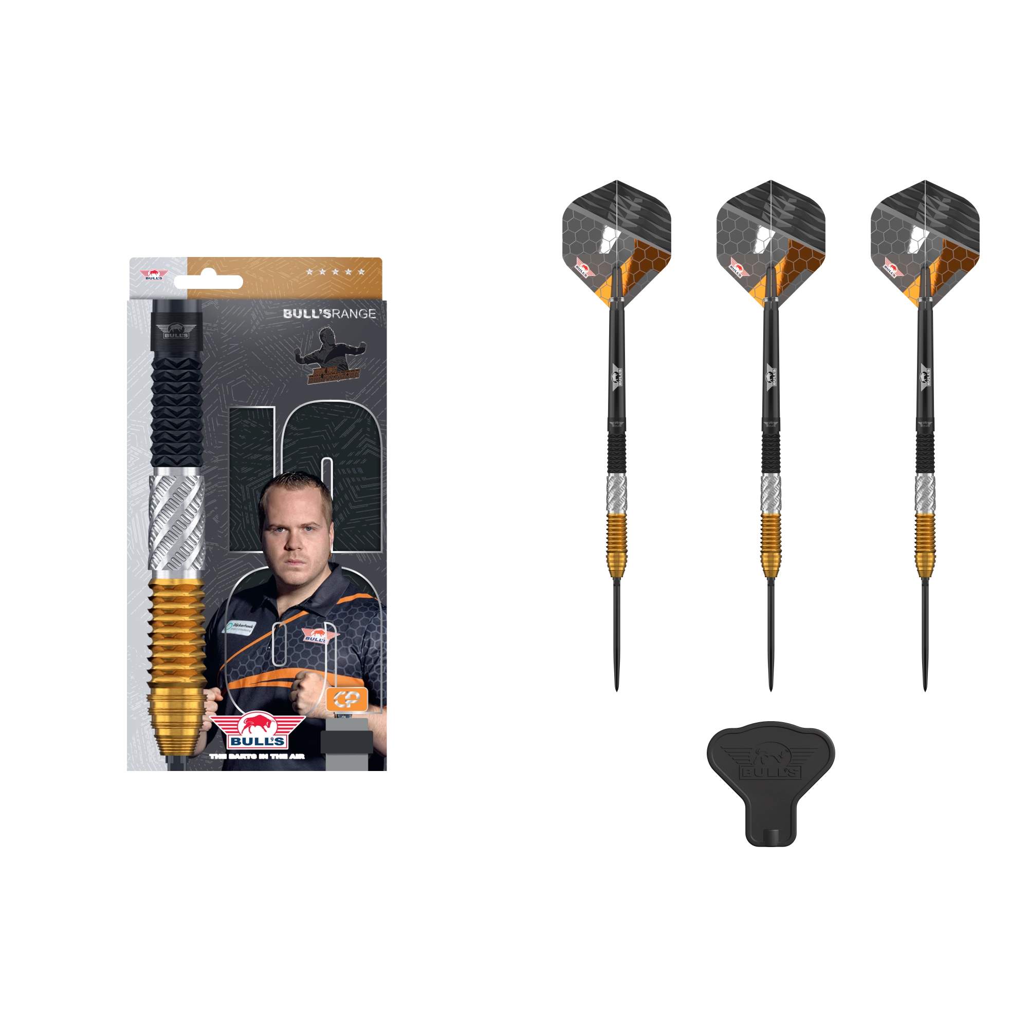 Hochwertige BULL'S NL Dirk van Duijvenbode 95 Profi Steeldarts für Liga und Turnier