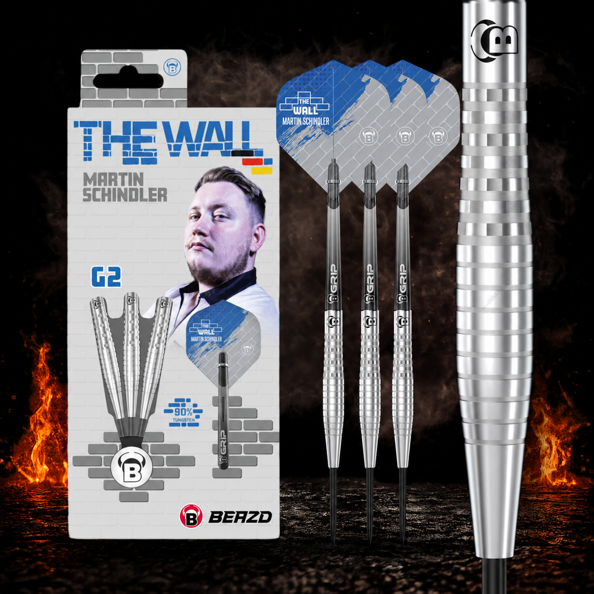 BEAZD Martin Schindler Generation 2 Steeldart 90% - Profi Dartpfeile – BEAZD Verpackung und Dartdetails