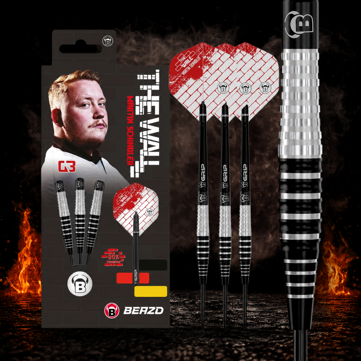 BEAZD Martin Schindler Generation 3 Steeldart 90% - Profi Dartpfeile – BEAZD Verpackung und Dartdetails