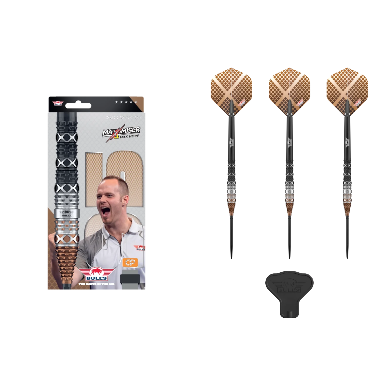 Hochwertige BULL'S NL Max Hopp 95 Profi Steeldarts für Liga und Turnier