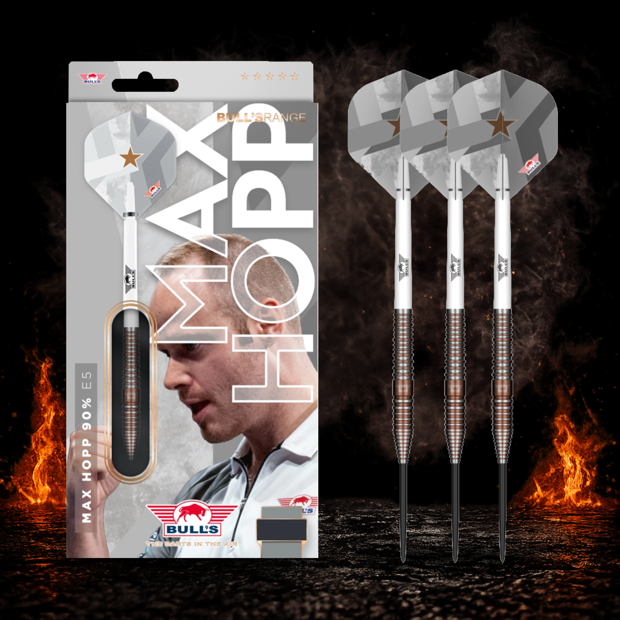 BULL'S NL Max Hopp E5 Steeldart 90 Prozent Tungsten in Profiqualität