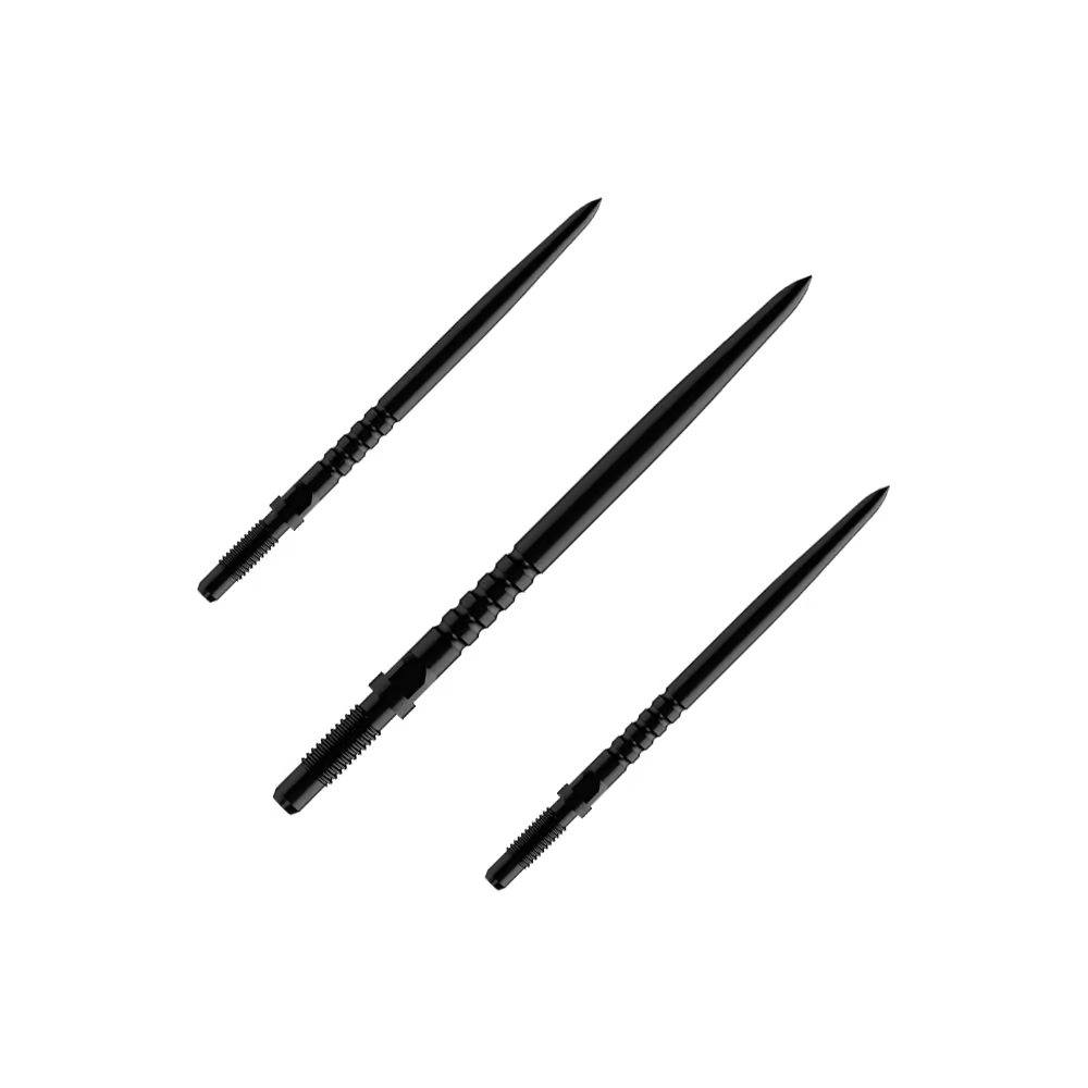 Detailansicht des Ringgrips der BULL'S NL Ringed Grip Convertible Point Wechselspitzen in Schwarz