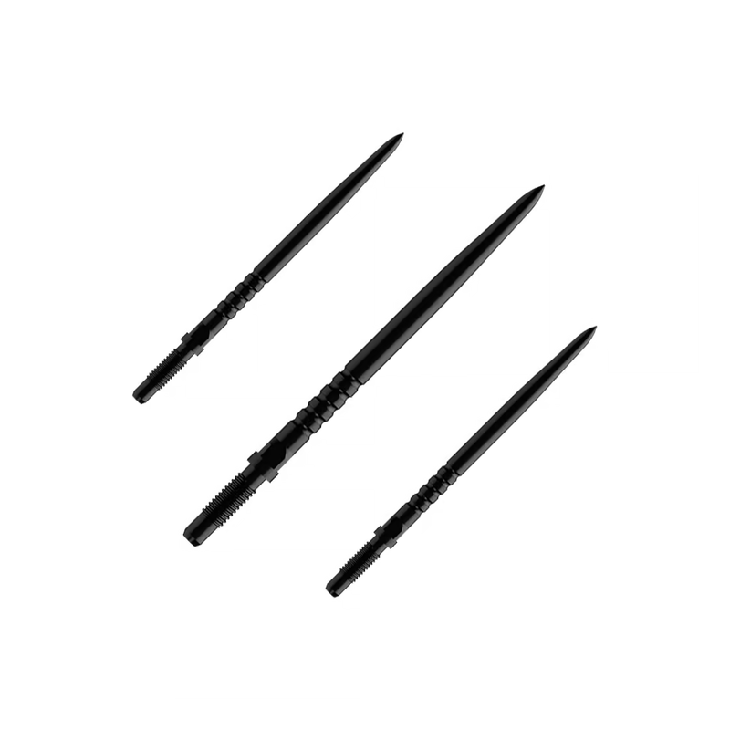 Detailansicht des Ringgrips der BULL'S NL Ringed Grip Convertible Point Wechselspitzen in Schwarz