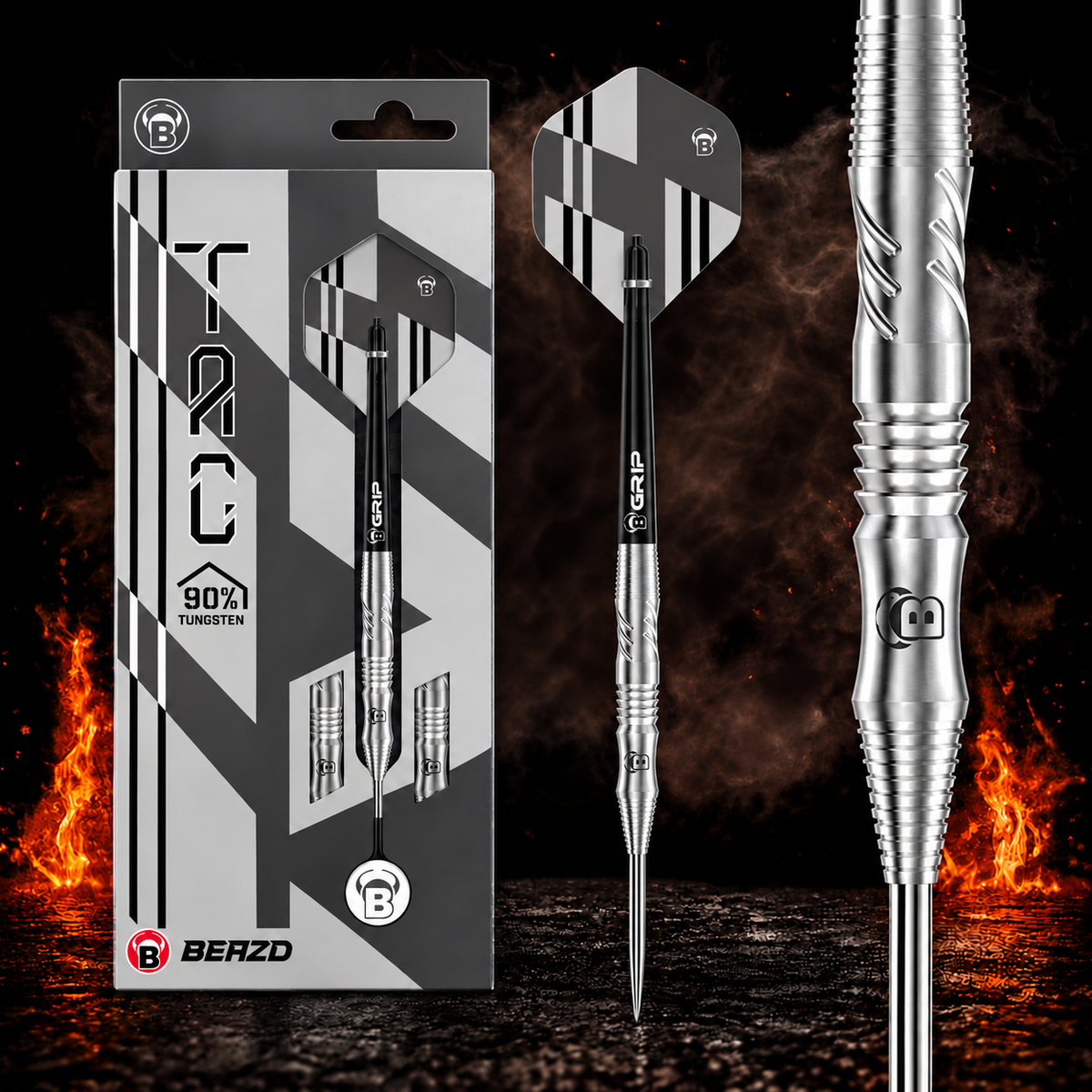 BEAZD Tac T1 Steeldart 90% – BEAZD Verpackung und Dartdetails