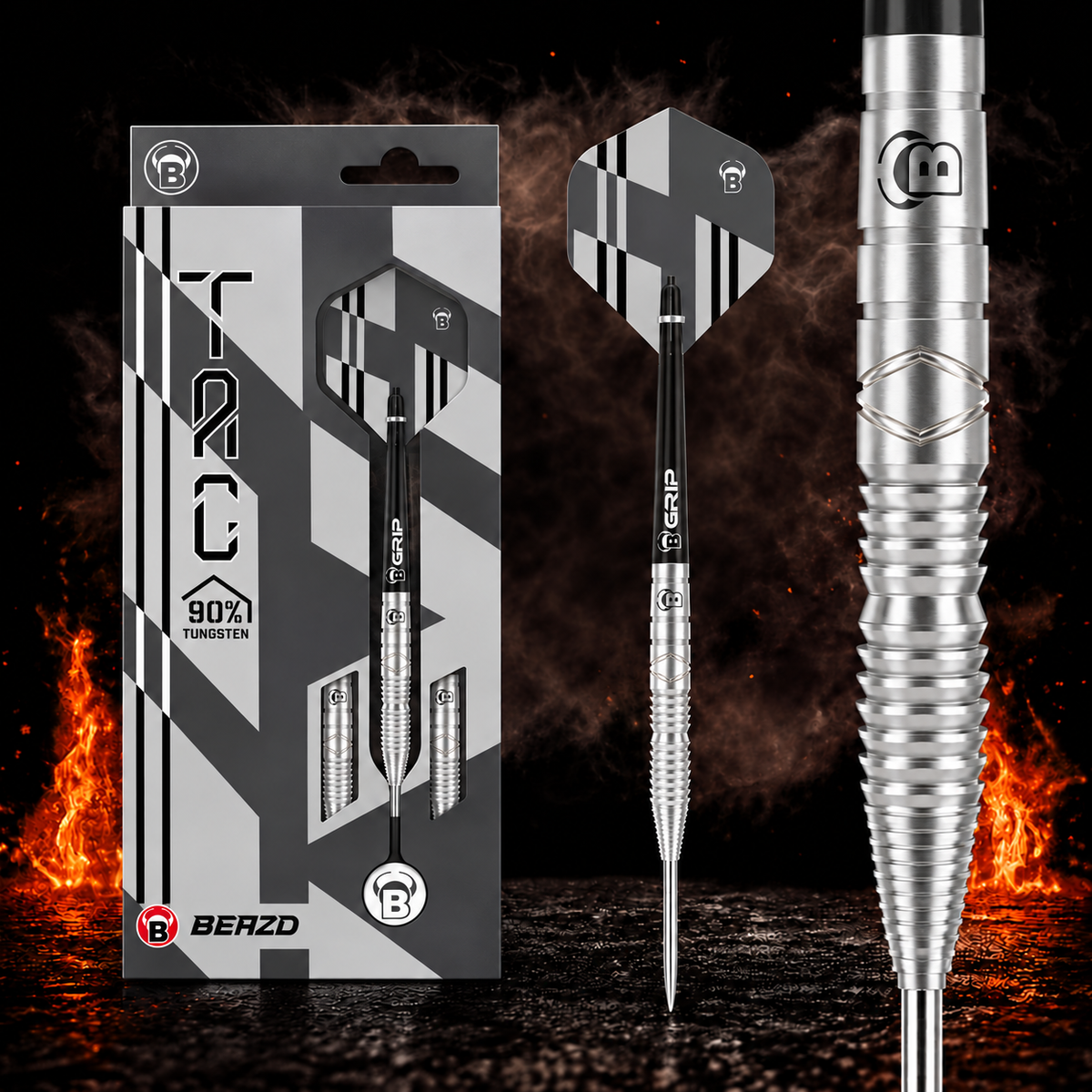 BEAZD Tac T3 Steeldart 90% – BEAZD Verpackung und Dartdetails