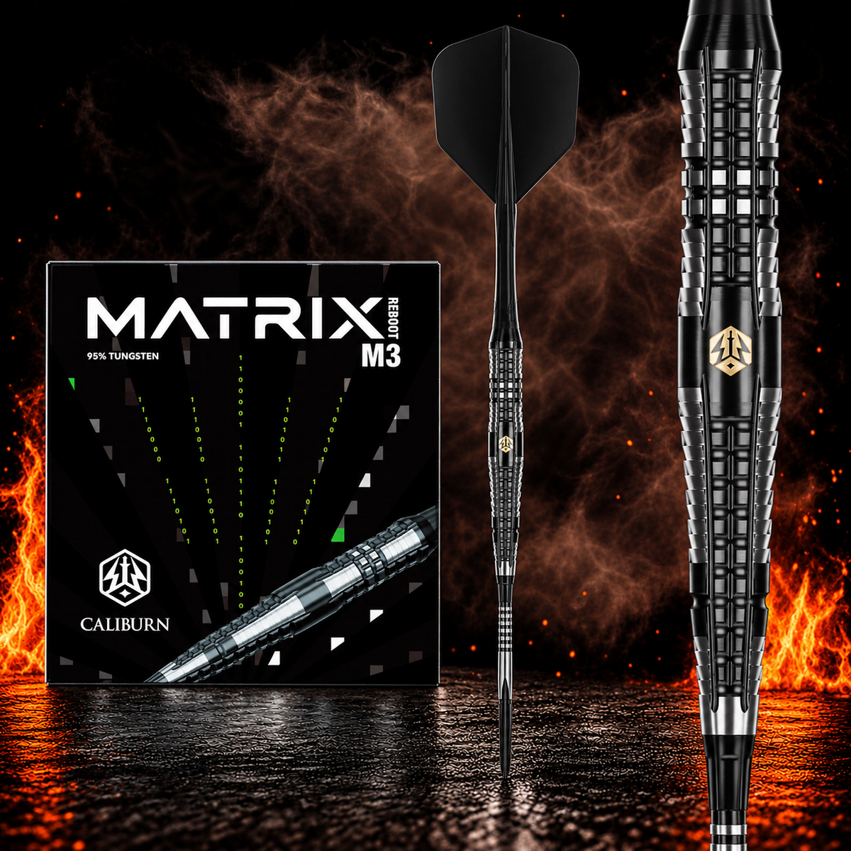 Caliburn Matrix Reboot M3 95% – Originalverpackung, kompletter Dart und Barrel-Detail