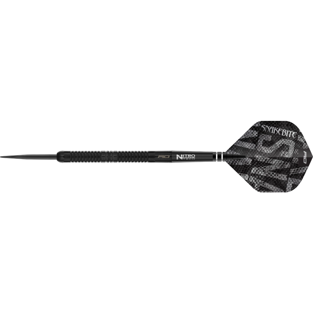Detailaufnahme des präzisen Barrel Grips der Peter Wright Black Mamba Darts
