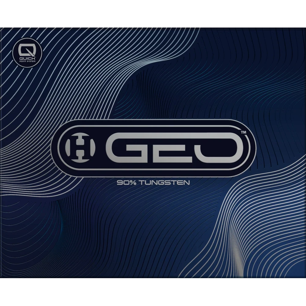 Harrows Geo Torpedo Quick Point 90% Steeldarts mit Produktverpackung