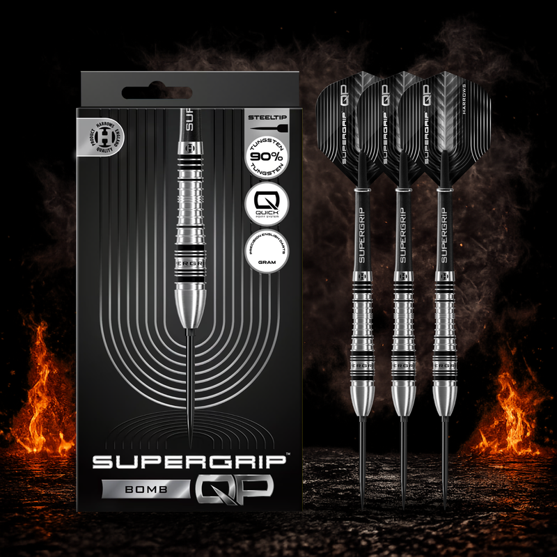 Hochwertige Harrows Supergrip QP Bomb Profi Steeldarts für Liga und Turnier