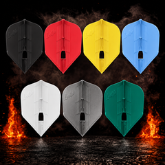 L-Style Champagne Pro Kami L3 Small Standard Flight – alle angebotenen Farben vor dunklem Rauchhintergrund