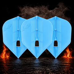 L-Style Champagne Pro Kami L3 Small Standard Flight vor dunklem Rauchhintergrund mit dezenten orangefarbenen Flammen