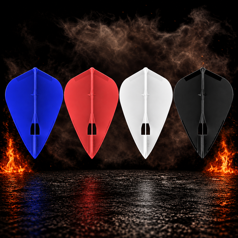 L-Style Champagne Pro L4 Kite Flight – alle angebotenen Farben vor dunklem Rauchhintergrund