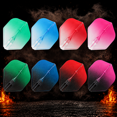 L-Style Champagne Two Tone L1EZ Standard Flight – alle angebotenen Farben vor dunklem Rauchhintergrund