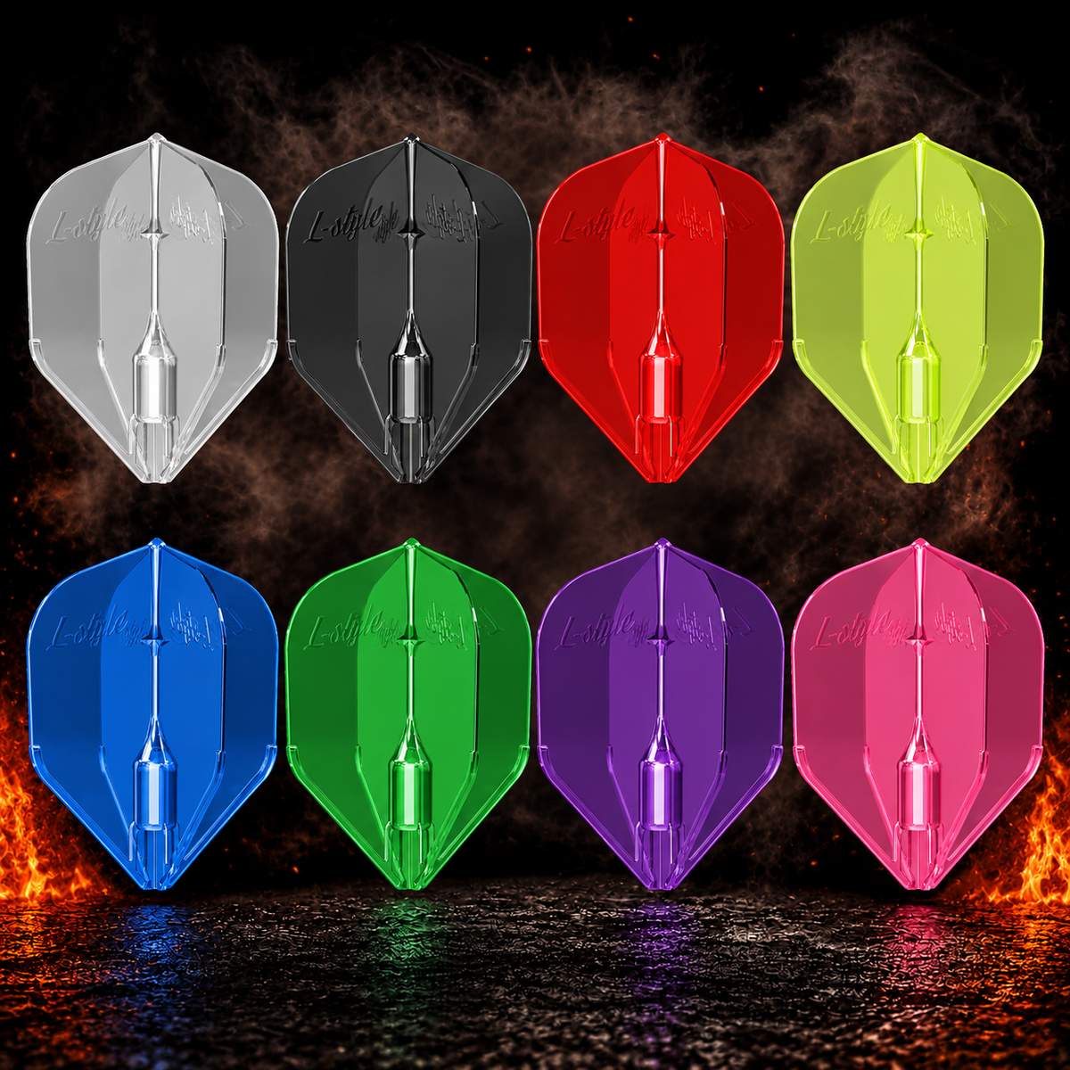 L-Style Champion EZ Fantom L3 Small Standard Flight – alle angebotenen Farben vor dunklem Rauchhintergrund