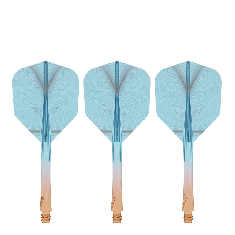 CALIBURN SUP FLIGHTS MOULDED SHAFT AND FLIGHT - STANDARD NO6 - FEATHER - ORANGE & BLAU-3