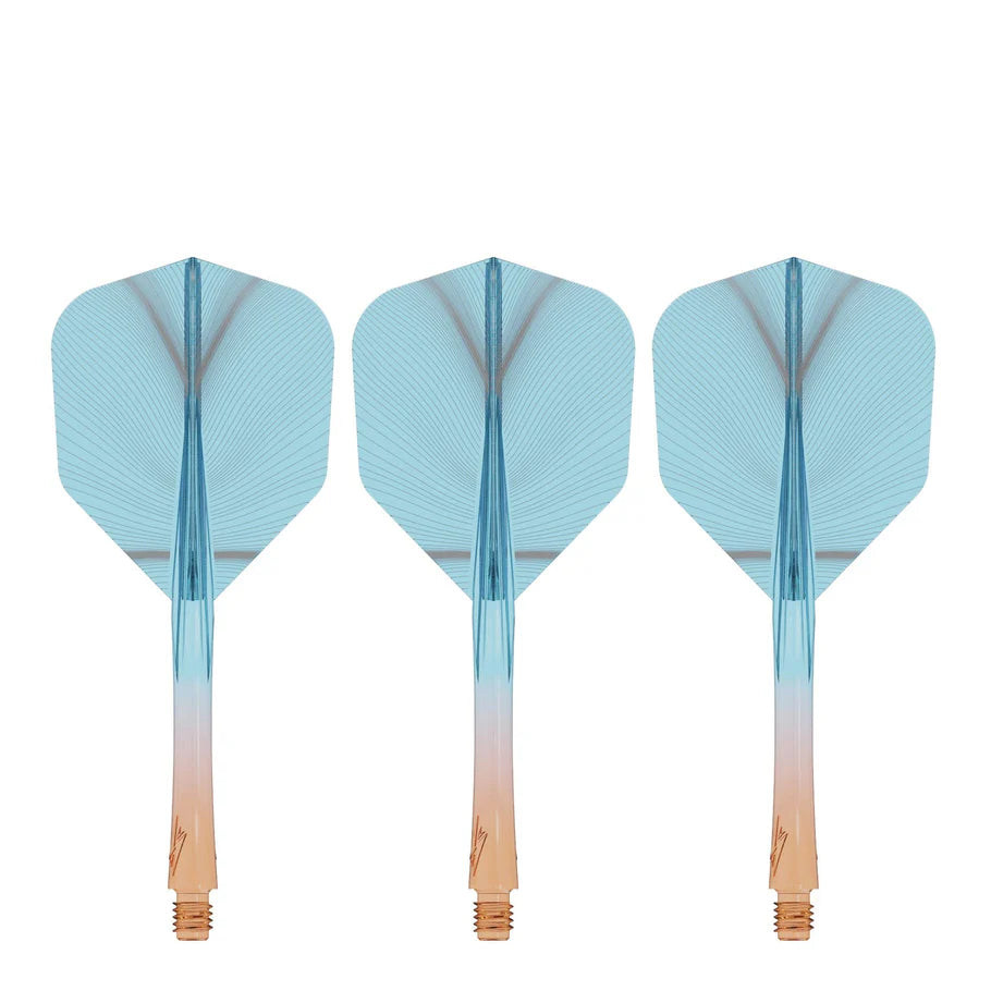 CALIBURN SUP FLIGHTS MOULDED SHAFT AND FLIGHT - STANDARD NO6 - FEATHER - ORANGE & BLAU-3