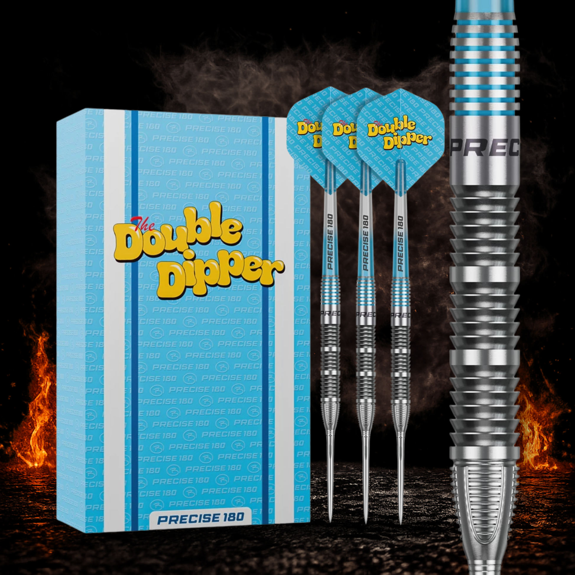 Precise180 Double Dipper V1 Steeldart 90 Prozent Tungsten in Profiqualität
