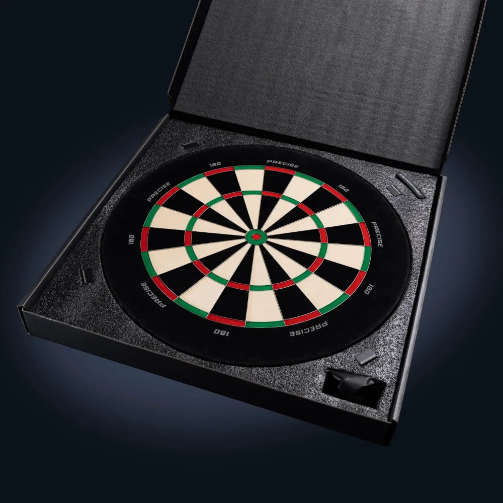Verpackung des Precise180 Endorphine Sisal Dartboard mit hoher Strapazierfähigkeit