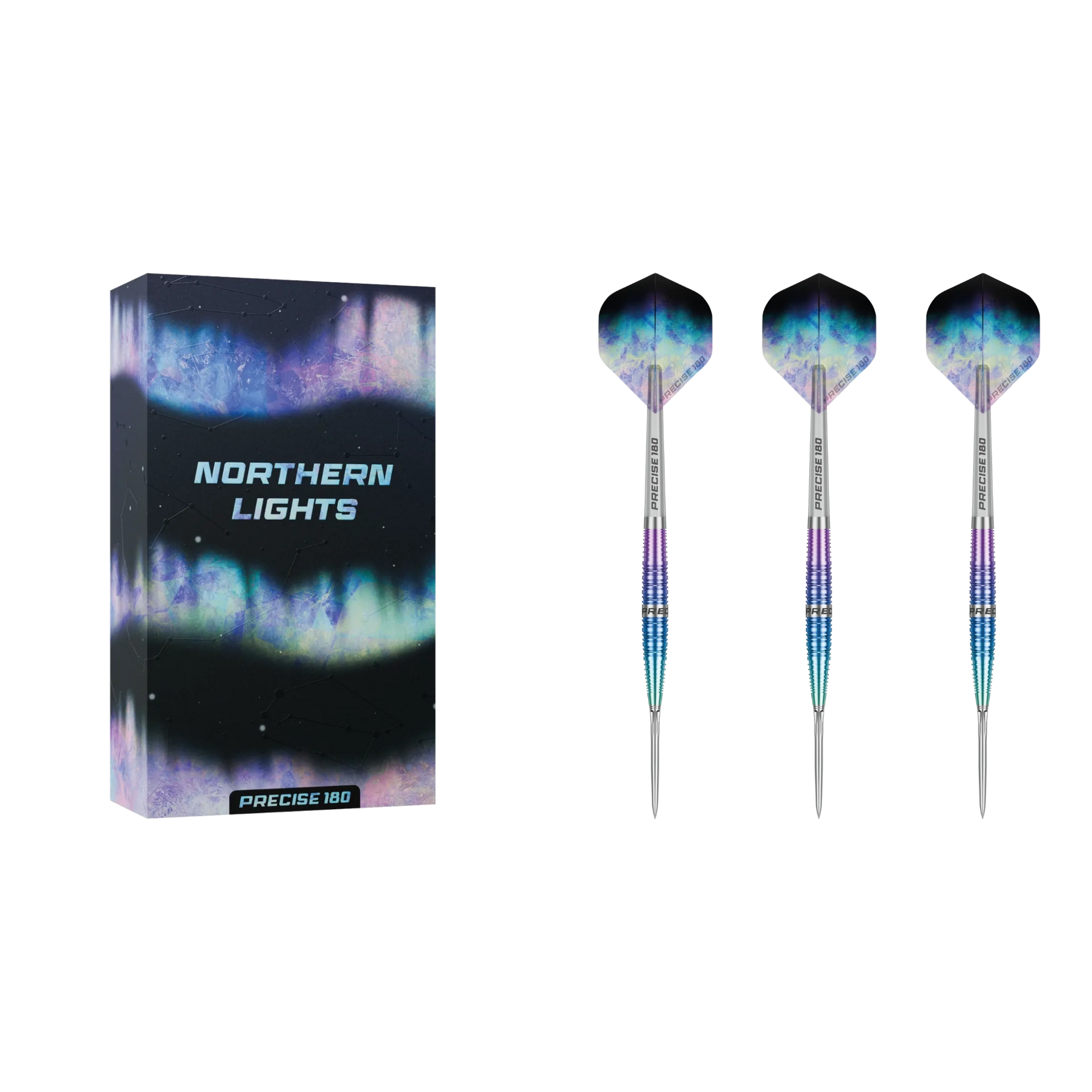 Precise180 Northern Lights Steeldart aus 90 Prozent Tungsten