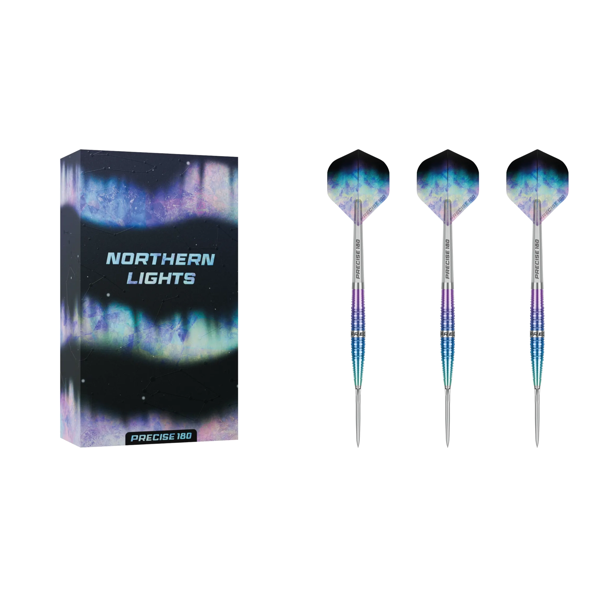 Precise180 Northern Lights Steeldart aus 90 Prozent Tungsten