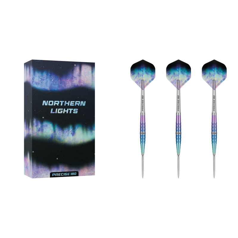 Precise180 Northern Lights Steeldart aus 90 Prozent Tungsten