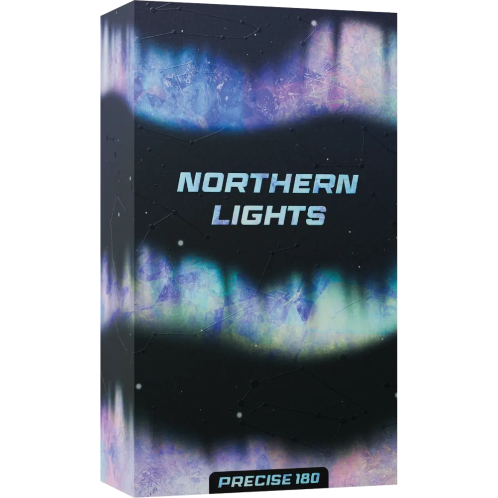 Precise180 Northern Lights Steeldart Set mit hochwertiger Verarbeitung