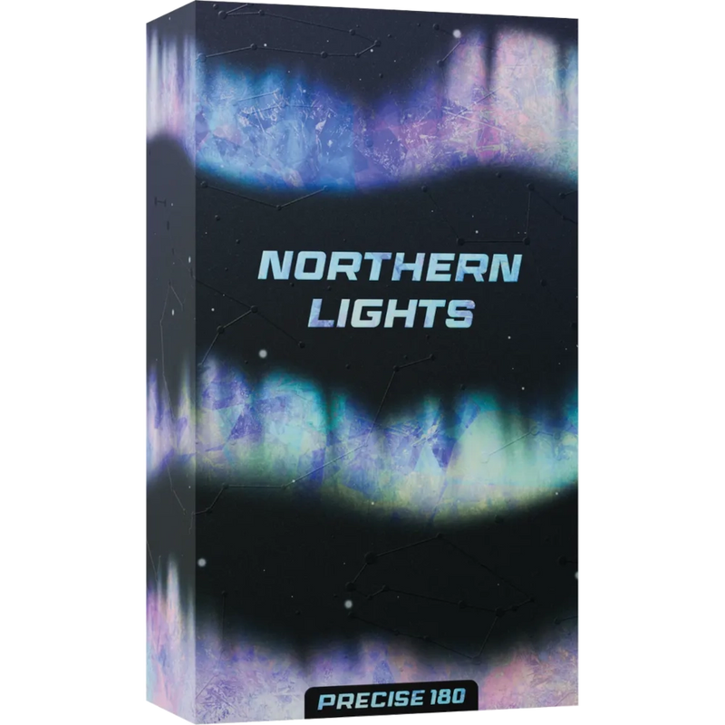 Precise180 Northern Lights Steeldart Set mit hochwertiger Verarbeitung