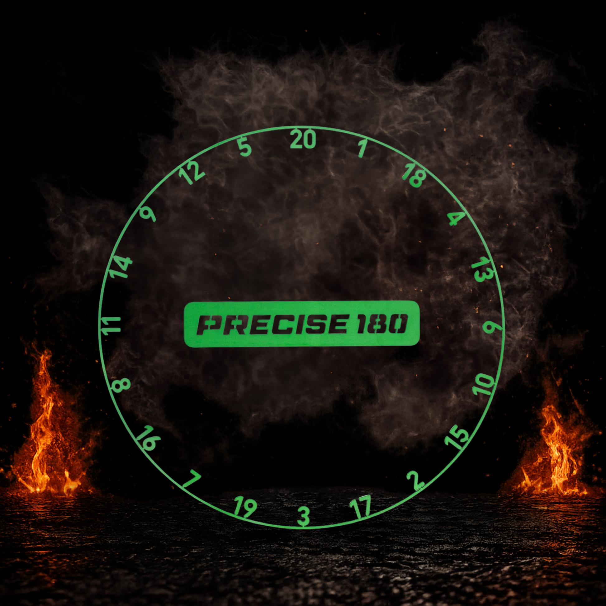 Precise180 Zahlenring für Dartboards mit einteiligem Design in Emerald Green