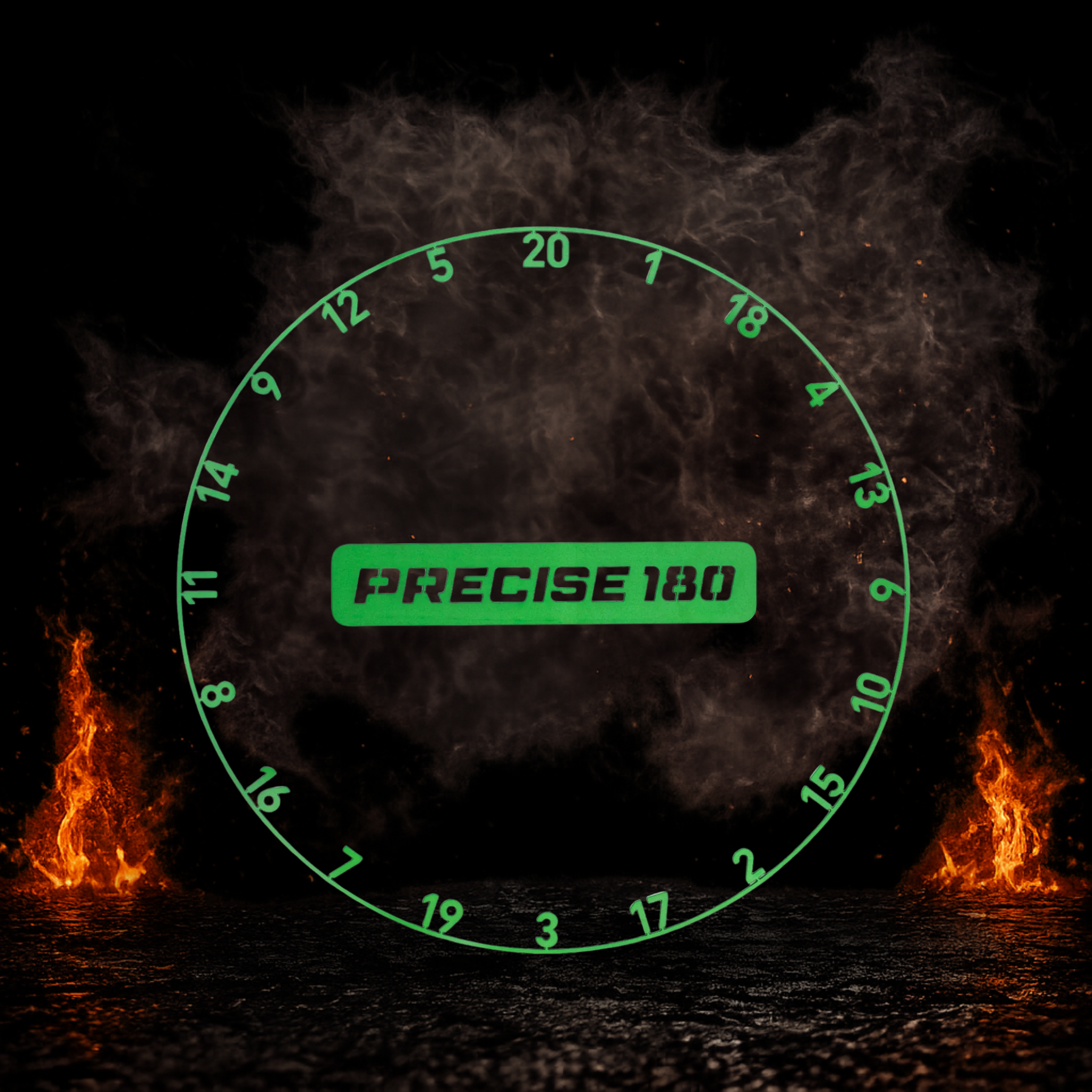 Precise180 Zahlenring für Dartboards mit einteiligem Design in Emerald Green