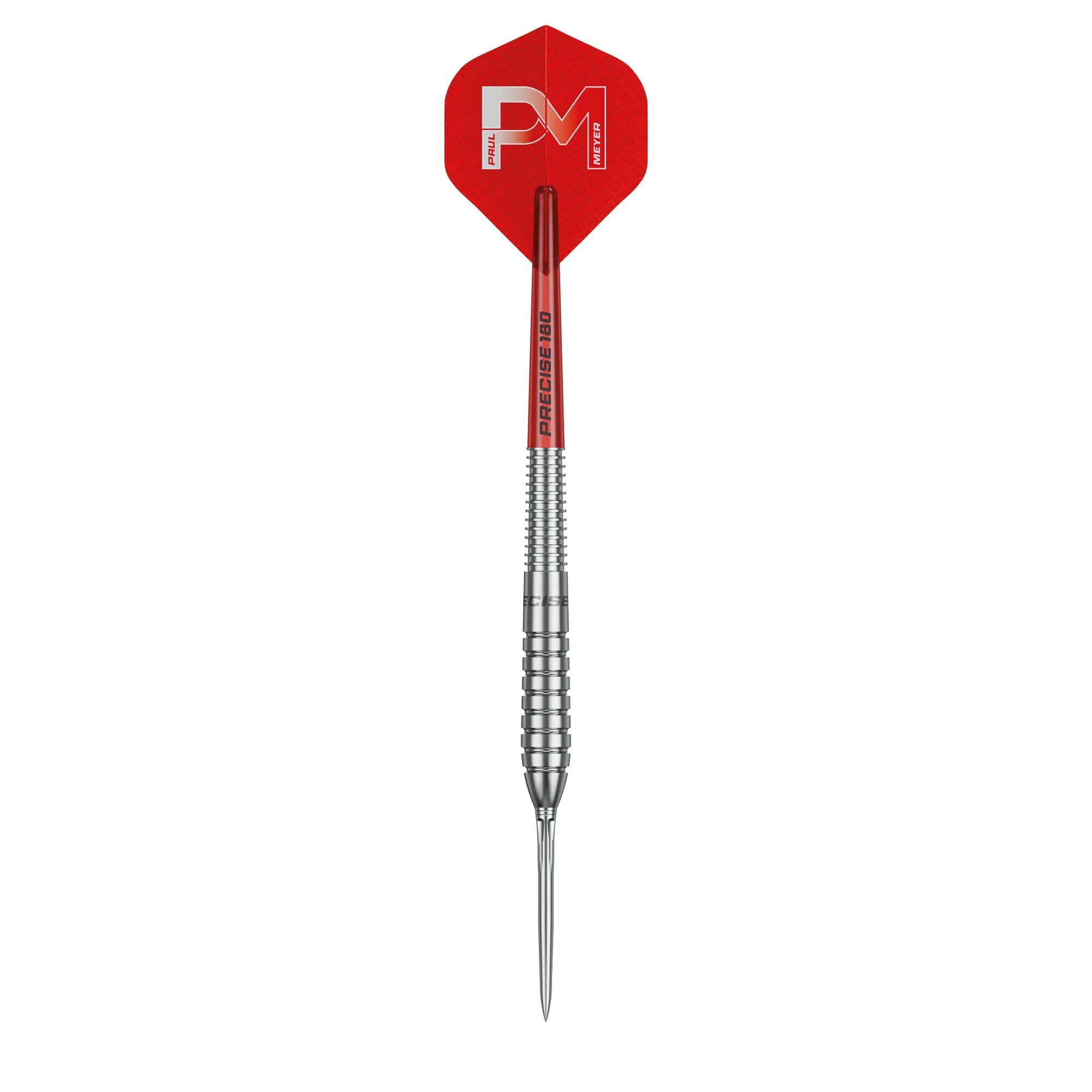 Frontansicht des Precise180 Paul Meyer Steeldarts 90 Prozent Tungsten