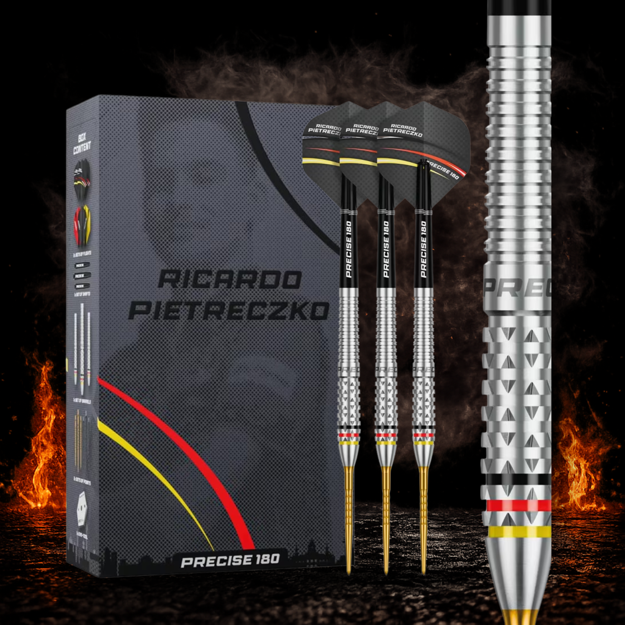 Precise180 Ricardo Pietreczko Steeldart 90 Prozent Tungsten in Profiqualität