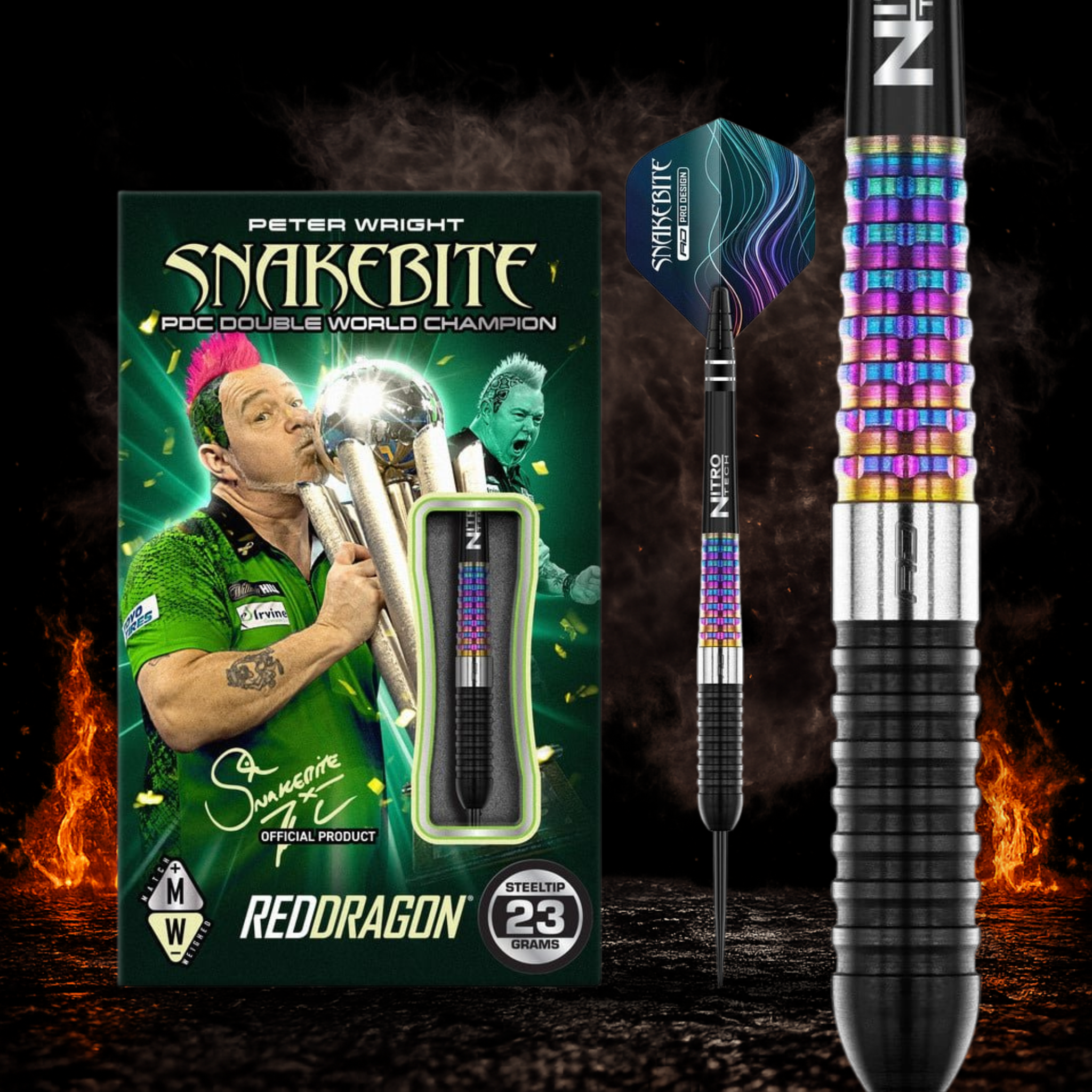 Red Dragon Peter Wright Corra Steeldart 90 Prozent Tungsten in Profiqualität